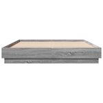vidaXL Cadre de lit avec LED sans matelas sonoma gris 160x200 cm