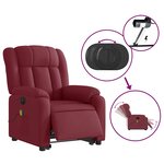vidaXL Fauteuil inclinable de massage électrique Rouge bordeaux Tissu