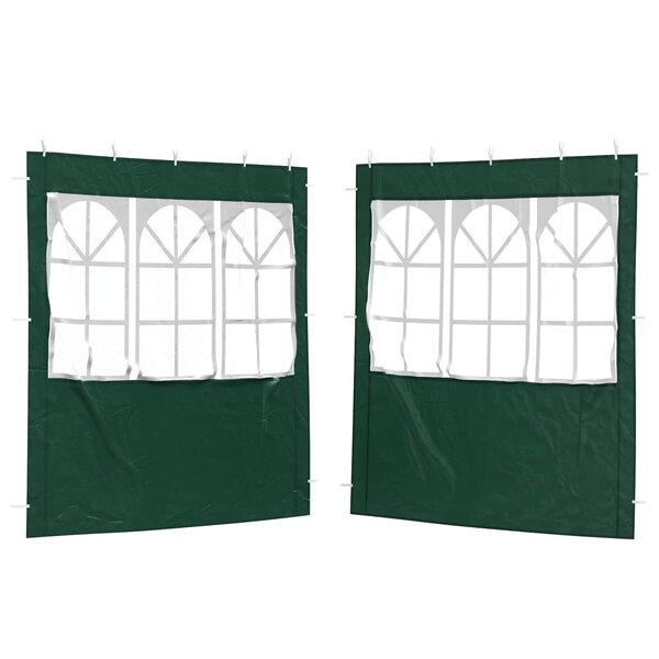 vidaXL Mur de tente de fête 2 Pièces 200 x 195 cm Vert PE et acier