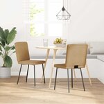 vidaXL Chaises à manger lot de 2 Marron Velours