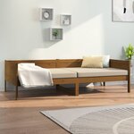vidaXL Lit de jour Marron miel Bois de pin massif 90x190 cm