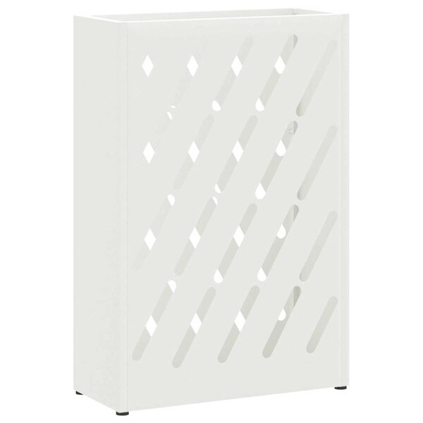 vidaXL Porte-parapluie avec stockage Blanc 28 x 12 x 41 cm Acier