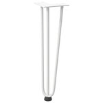 vidaXL Pieds en épingle à cheveux pour table basse 4 pièces Blanc 42 cm Acier massif