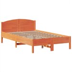 vidaXL Lit bibliothèque sans matelas cire marron 135x190 cm pin massif