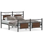 vidaXL Cadre de lit sans matelas chêne marron 140x190 cm
