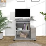vidaXL Bureau d'ordinateur Sonoma gris 80x50x75 cm Bois d'ingénierie