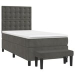 vidaXL Sommier à lattes de lit et matelas Gris foncé 90x190 cm Velours