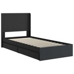 vidaXL Cadre de lit avec rangement et tête de lit Noir 90 x 190 cm