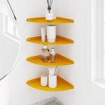 vidaXL Étagère Flottante d'Angle 4 pc Jaune moutarde 30 x 30 x 2 cm