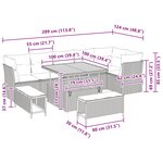 vidaXL Ensemble de canapé de jardin 9 Pièces Noir polyrotin