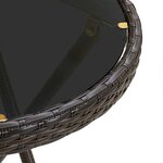 vidaXL Ensemble de bistro avec coussins 3 Pièces marron rotin et verre