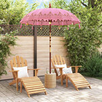 vidaXL Parasol balinais 260 Rose 180-190 cm Coton et bois massif