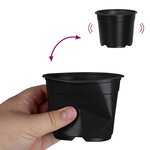 vidaXL Pot à fleurs 50 Pièces Noir Ø 15 x 12 5 cm Plastique