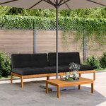 vidaXL Canapés centraux palette de jardin et coussins 2Pièces bois acacia