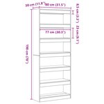 vidaXL Bibliothèque/Cloison en Chêne 80x30x198 cm