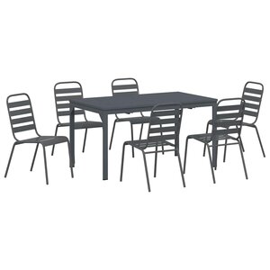 vidaXL Ensemble de salle à manger pour jardin 7 Pièces Anthracite