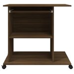 Bureau table poste de travail meuble d'ordinateur informatique étude d'ordinateur chêne 80 x 50 x 75 cm bois d'ingénierie brun 02_0023728