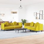 vidaXL Ensemble de canapés 2 Pièces avec coussins jaune velours