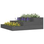 vidaXL Jardinière Gris 78x78x27 cm Bois massif de pin