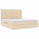 vidaXL Lit avec rangement et LED Crème 180 x 200 cm Polyester