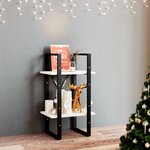 vidaXL Bibliothèque à 2 niveaux Blanc 40x30x70 cm Bois de pin massif
