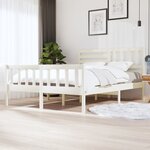 vidaXL Cadre de lit Blanc Bois massif 160x200 cm