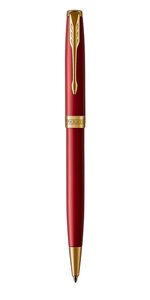 PARKER Sonnet Stylo bille laque rouge Recharge noire pointe moyenne Coffret cadeau