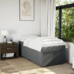 vidaXL Sommier à lattes de lit avec matelas Gris foncé 80x200 cm Tissu