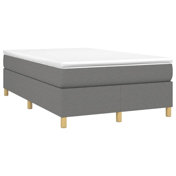 vidaXL Sommier à lattes de lit avec matelas gris foncé 120x190cm tissu