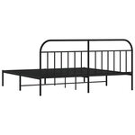 vidaXL Cadre de lit métal sans matelas avec tête de lit noir 200x200cm