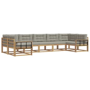 vidaXL Ensemble de canapés d'extérieur 7 pc Blanc et gris clair