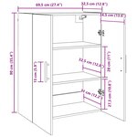 vidaXL Armoire Murale 2 Pièces Bois ancien 69 5 x 34 x 90 cm