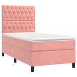 vidaXL Sommier à lattes de lit et matelas Rose 80x200 cm Velours