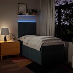 vidaXL Sommier à lattes de lit avec matelas Bleu 90x190 cm Tissu