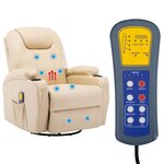 vidaXL Fauteuil à bascule de massage Crème Similicuir