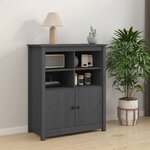 vidaXL Buffet Gris 83x41 5x100 cm Bois massif de pin