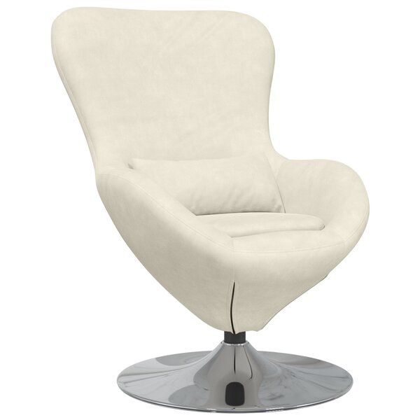 Fauteuil Œuf vidaXL en Velours Crème