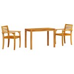 vidaXL Ensemble de salle à manger pour jardin 3 Pièces Marron