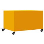 vidaXL Table basse jaune moutarde 68x50x43 5 cm acier