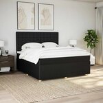 vidaXL Sommier à lattes de lit avec matelas Noir 180x200 cm Tissu