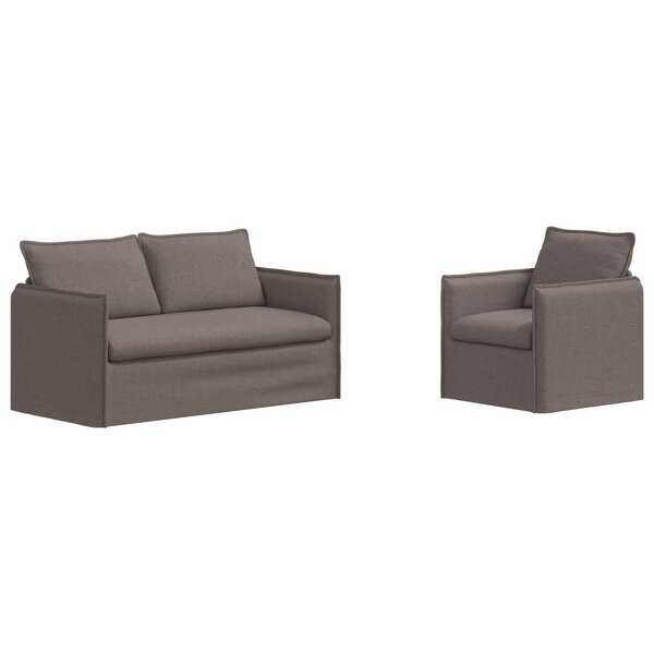 vidaXL Canapé 2 Pièces Taupe 196 x 82 x 85 cm tissu