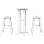 Ensemble de bar de jardin 3 pièces blanche HDPE vidaXL