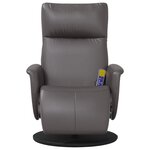 vidaXL Fauteuil inclinable de massage repose-pieds gris similicuir