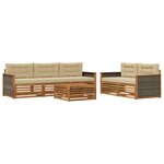 vidaXL Ensemble de canapés d'extérieur 6 Pièces Naturel et Beige