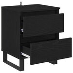 vidaXL Cabinet de chevet avec tiroir 2 Pièces Chêne noir 40 x 35 x 50 cm