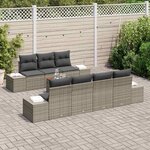 vidaXL Ensemble de canapé de jardin 8 Pièces Gris