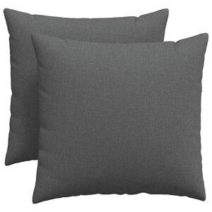 vidaXL Coussins de canapé 2 Pièces Gris foncé 50 x 50 cm tissu