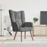 vidaXL Chaise de relaxation Gris foncé Velours