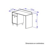 Bureau 1 porte blanc rose