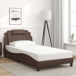 vidaXL Cadre de lit avec LED sans matelas marron 100x200 cm